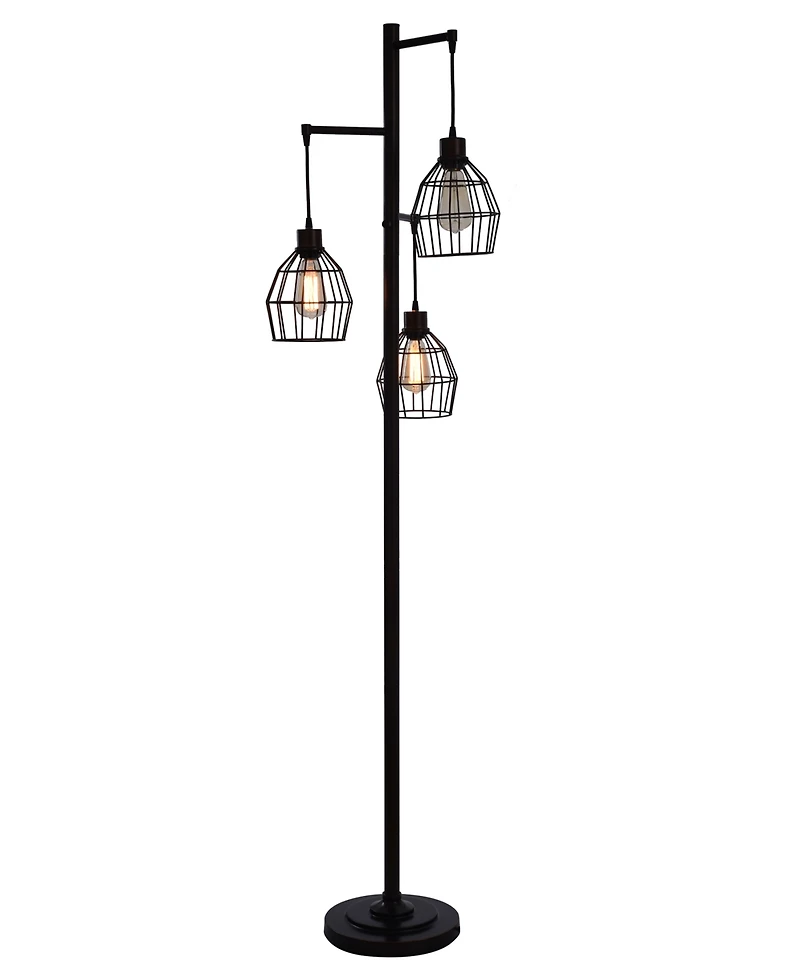 StyleCraft Home Collection 71.5" Madison Contemporary Three Pendant Steel Floor Lamp