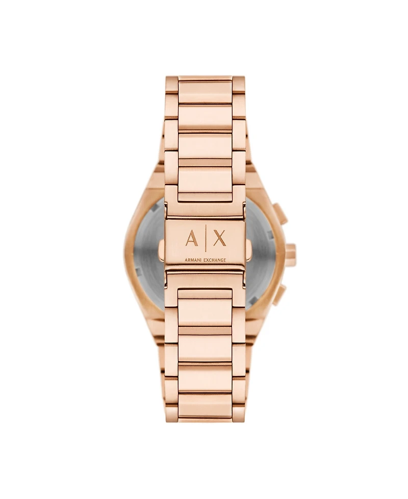 A|X Armani Exchange Men's Quartz Chronograph Rose Gold Stainless Steel Watch, 42mm