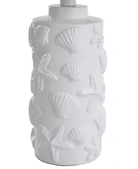 StyleCraft Home Collection 21" Seashell Coastal Motif Fabric Shade Table Lamp
