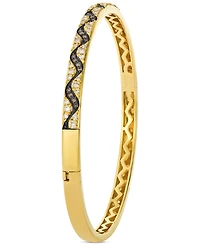 Le Vian Nude Diamond & Chocolate Diamond Wavy Pattern Bangle Bracelet (3/4 ct. t.w.) in 14k Gold