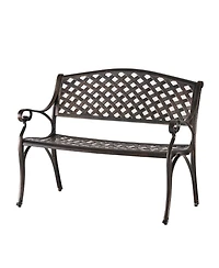 Streamdale Antique Copper Finish Cast Aluminum 2-Person Outdoor Bench