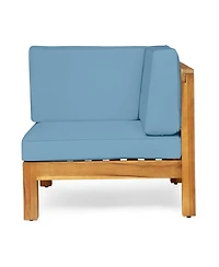 Streamdale Teak Acacia Wood Outdoor Set, 2 Armchairs & Coffee Table - Blue