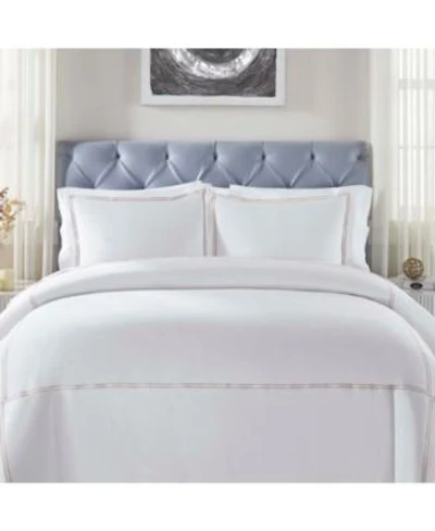 Superior Spring Blooms Cotton Two Line Embroidered 3 Piece Duvet Cover Set