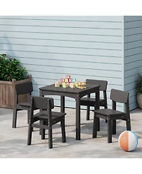 Kids 5-Piece Modern Hdpe Dining Table and Chairs Set