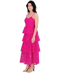 Siena Women's Embroidered-Lace Ruffle-Tiered Dress