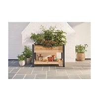 2-Ft x 4-Ft Cedar Wood Raised Garden Bed Planter Bed with Vinyl Legs