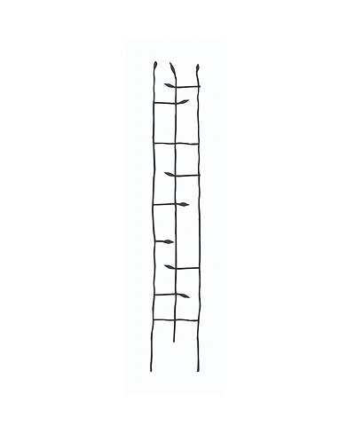 Narrow Metal Garden Trellis with Sprouting Twig Leaf Design for Climbing Plants