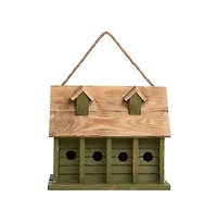 Garden Bird House with 1 Compartment and 4 Entry Holes for Outdoor Birds