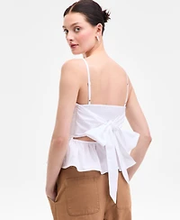 On 34th Women's Cotton Tie-Back Peplum Tank, Exclusively at Macy's