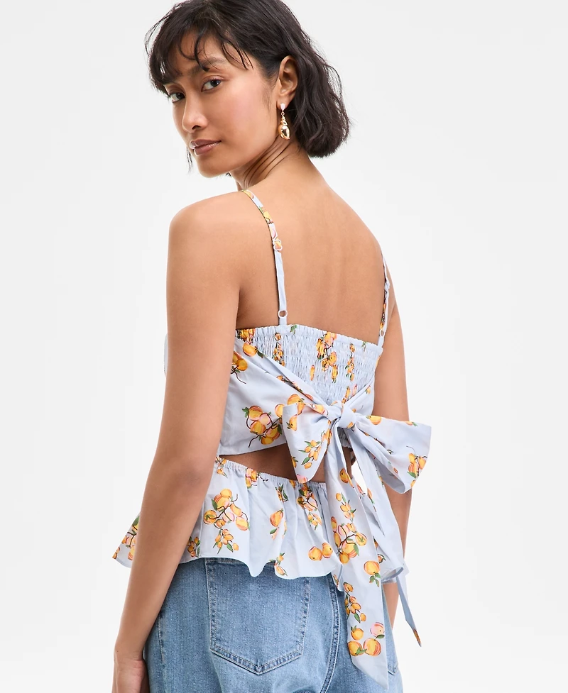On 34th Women's Cotton Tie-Back Peplum Tank, Exclusively at Macy's