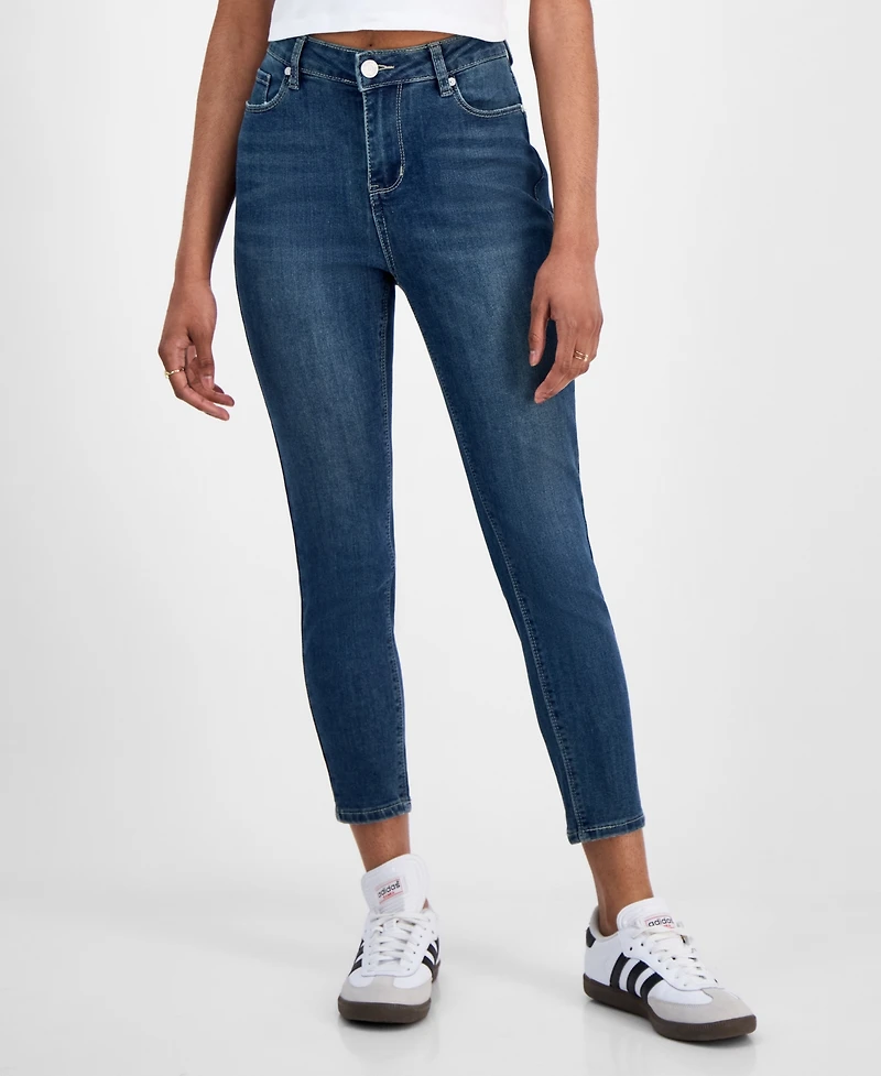 Indigo Rein Juniors' Curvy Cropped Mid-Rise Jeans