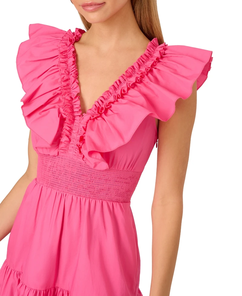 Adrianna by Adrianna Papell Women's Ruffled Cotton Fit & Flare Dress