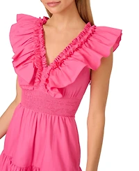 Adrianna by Adrianna Papell Women's Ruffled Cotton Fit & Flare Dress
