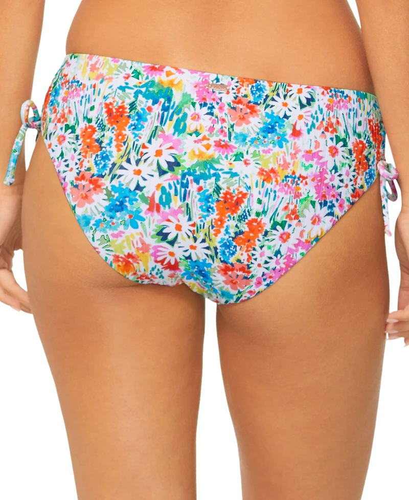 Raisins Juniors' Luna Floral-Print Side-Tie Bikini Bottoms