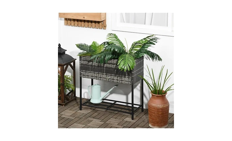 Garden Bed Sturdy Wooden Planter for Growing Vegetables, Herbs, and Flowers