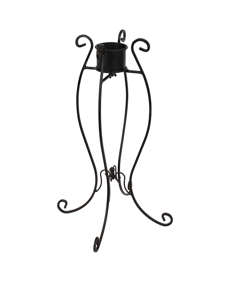 Outdoor Graceful Curved Steel Gazing Globe Stand - 18.25" - Black
