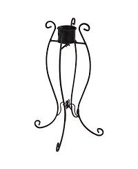 Outdoor Graceful Curved Steel Gazing Globe Stand - 18.25" - Black