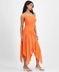 Bar Iii Women's One-Shoulder Handkerchief-Hem Midi Dress, Exclusively at Macy's