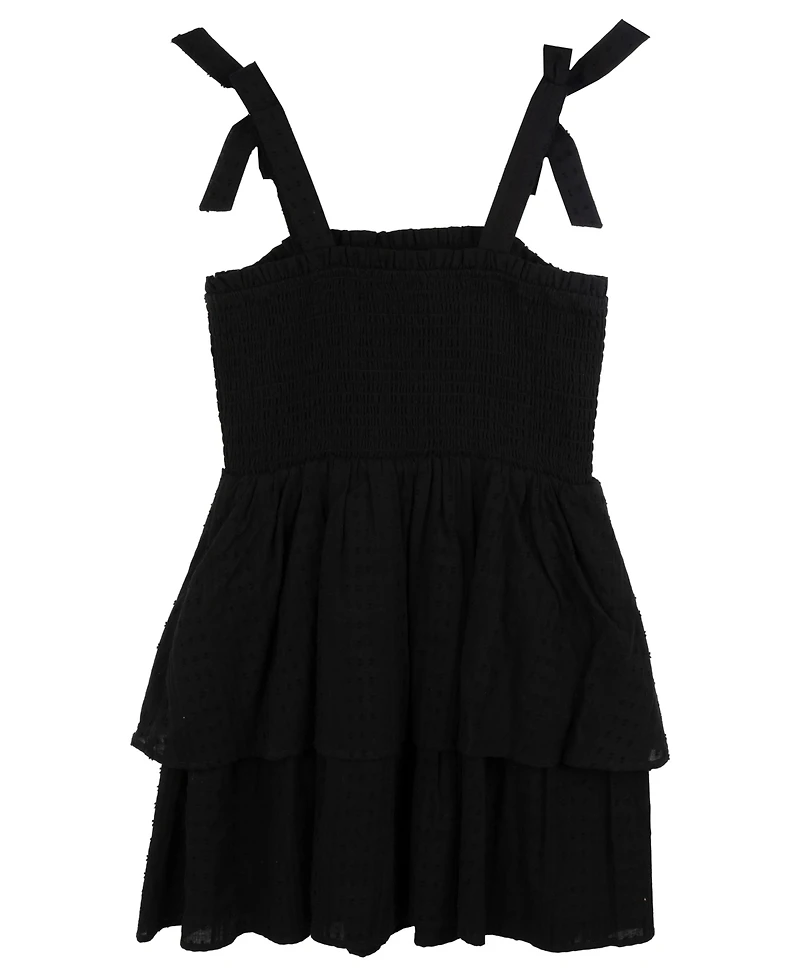 Rare Editions Big Girls Clip-Dot Shadow Stripe Dress