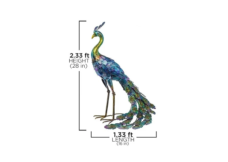 Outdoor Garden Peacock Statue for Lawn and Patio Decor