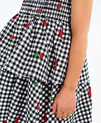 Rare Editions Toddler and Little Girls Cherry Gingham Dress