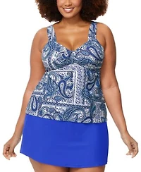 Raisins Curve Trendy Plus Size Rimini Tankini Top Bravo Swim Skirt