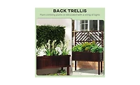 Multi-Functional Wooden Planter Box with Flower Shelf