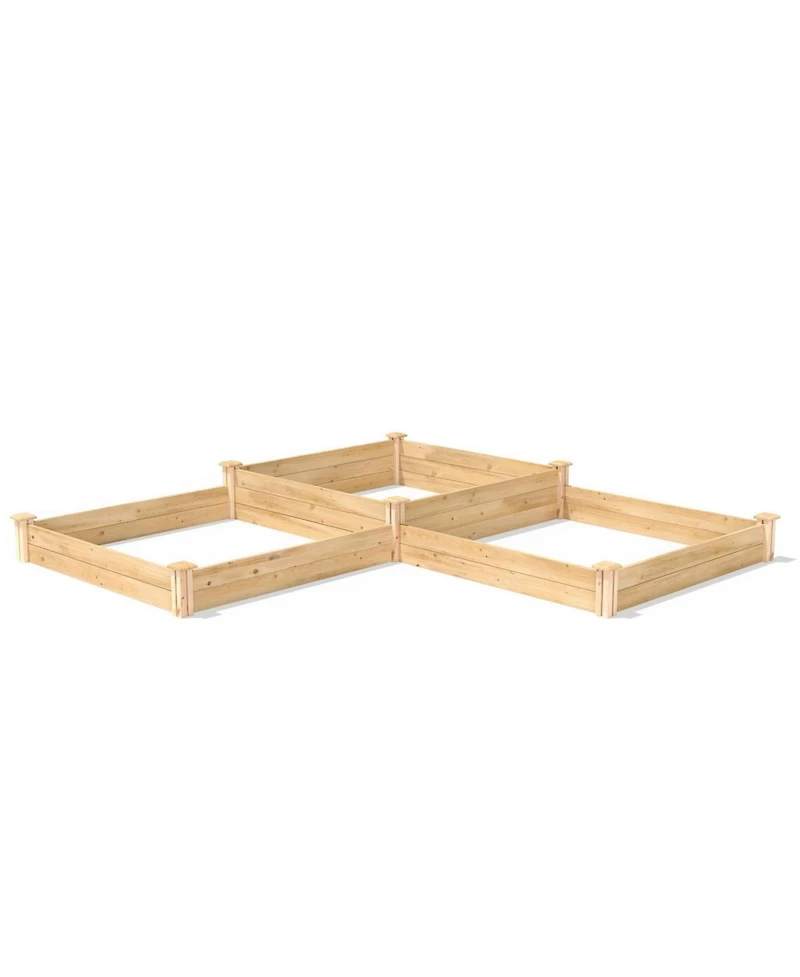 Farmhouse Pine Wood Raised Garden Bed for Outdoor Gardening and Planting