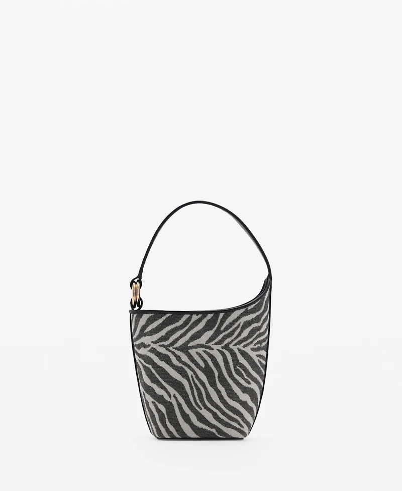 Mango Women's Zebra-Print Bucket Bag