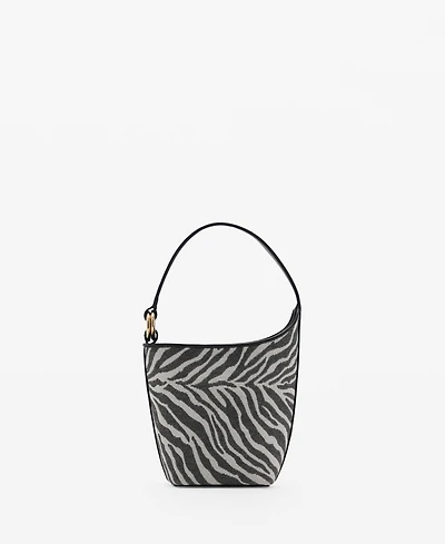 Mango Women's Zebra-Print Bucket Bag