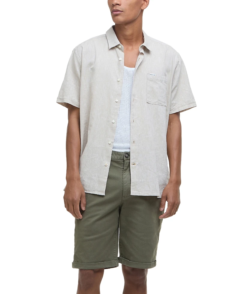 Barbour Men's Nelson Linen Short Sleeve Summer Shirt