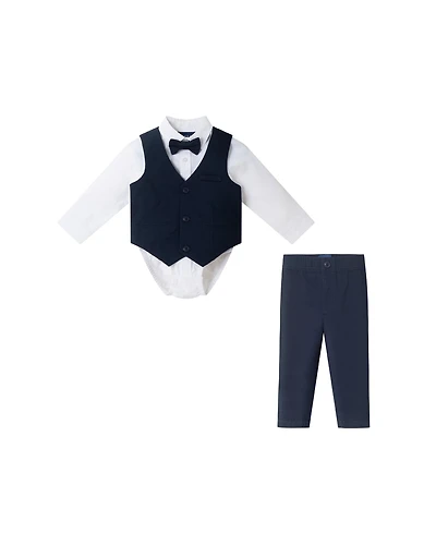 Andy & Evan Baby Boys Blue Seersucker Buttondown and Vest Set