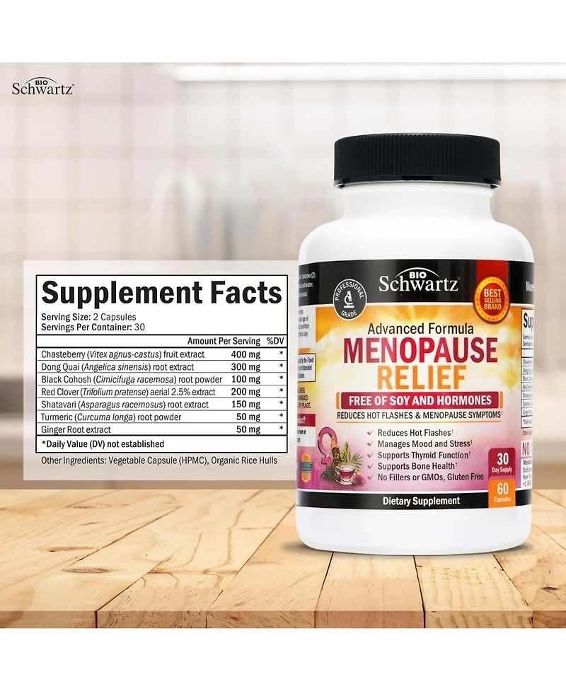 Women's Hormone Balance Capsules, Menopause Relief, Bioschwartz, 60ct