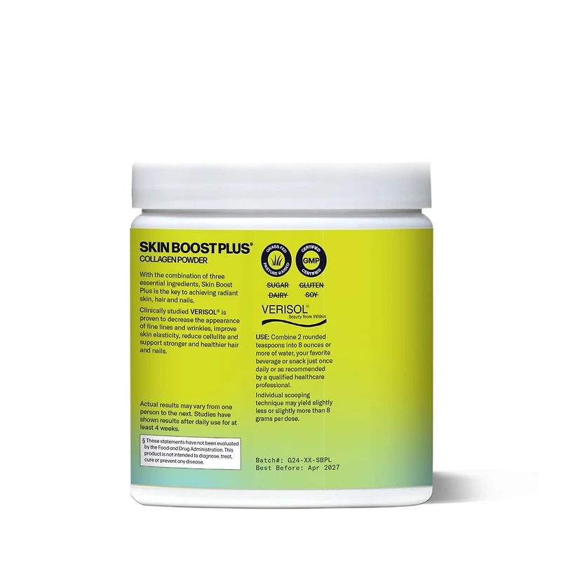 Skin Boost Plus [30-Serves] | Collagen Powder Supplement with Verisol Bioactive Hydrolyzed Peptides, Vitamin C & Hyaluronic Acid