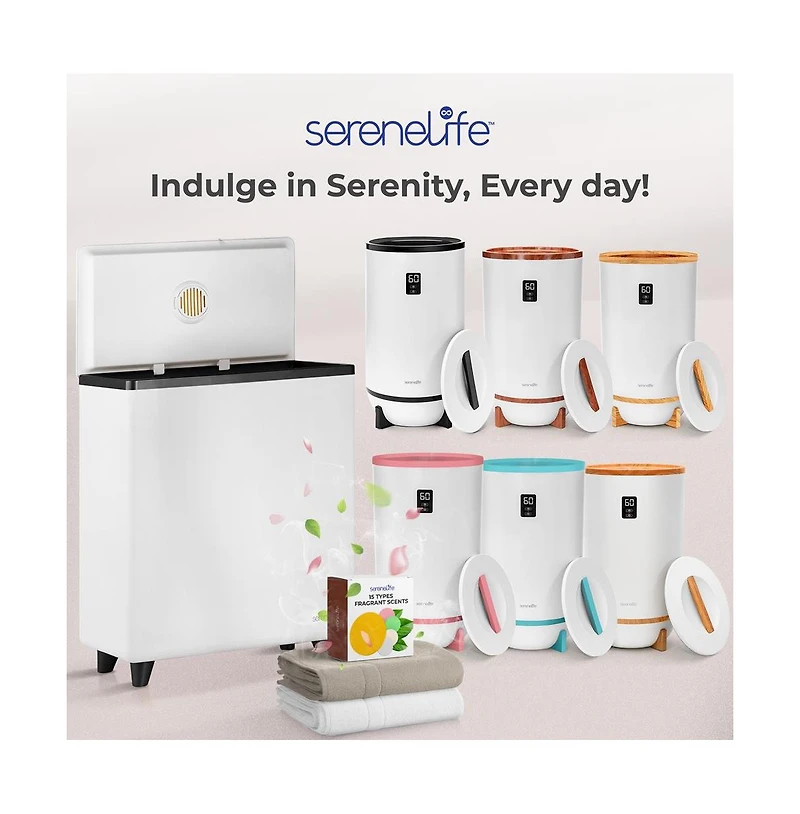 SereneLife Towel Warmer, 20L, Adjustable Timer, Auto Shut-Off, Black