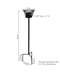 Outdoor In-Ground Steel Gazing Globe Stand - 24" - Black
