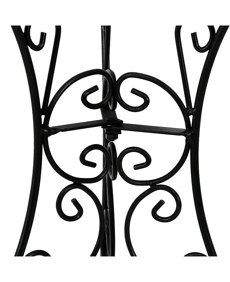Indoor/Outdoor Decorative Steel Scroll Gazing Ball Stand for 10" or 12" Outdoor Garden Globes - 11" H