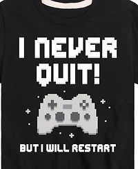 Hybrid Toddler Boys Gamer I Never Quit Graphic T-Shirt