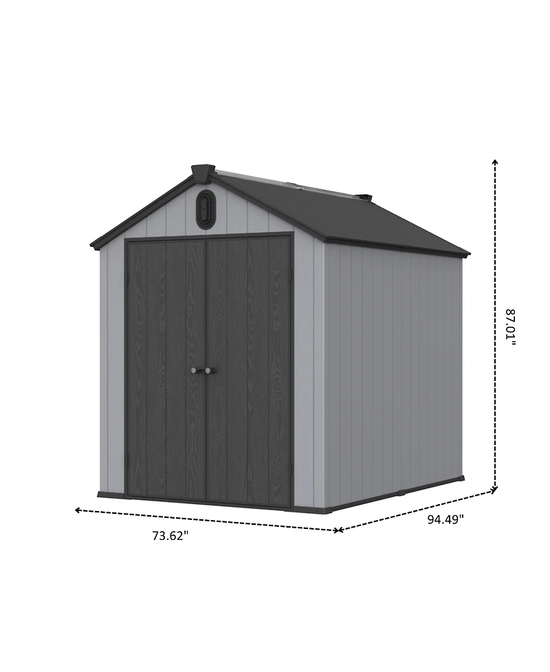 Streamdale 6x8ft Plastic Tool Shed Durable Storage for Outdoor & Garden Needs