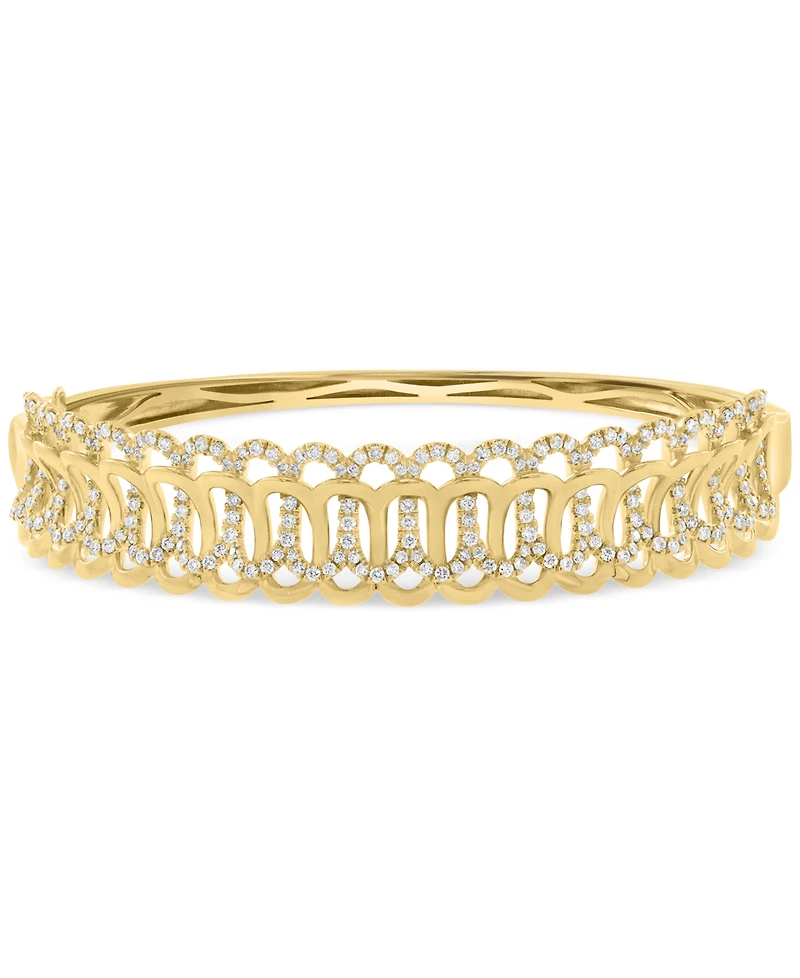 Effy Diamond Intertwined Loop Bangle Bracelet (1-1/2 ct. t.w.) in 14k Gold