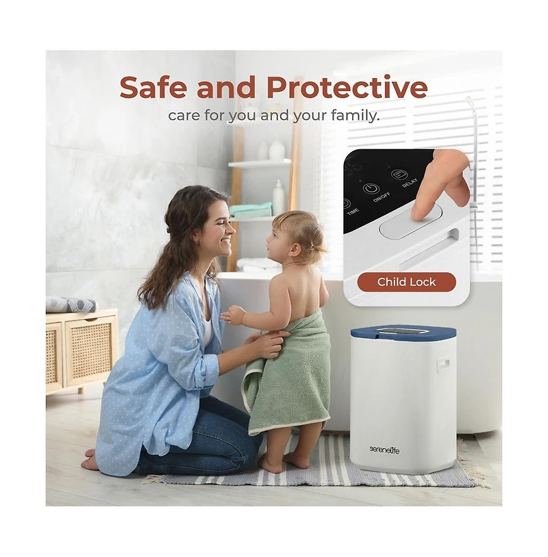 SereneLife Towel Warmer Bucket, 23L, Adjustable Timer, Auto Shut-Off, Blue Snow