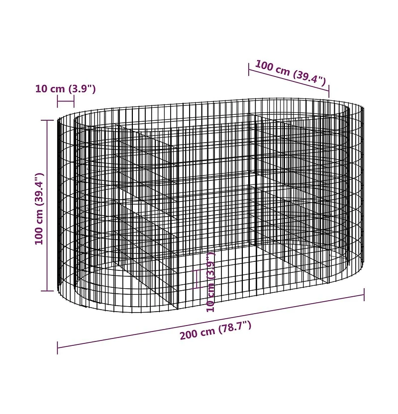 Gabion Raised Bed Galvanized Iron 78.7"x39.4"x39.4"