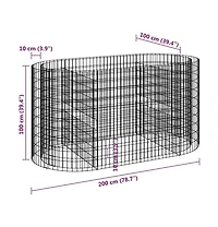 Gabion Raised Bed Galvanized Iron 78.7"x39.4"x39.4"