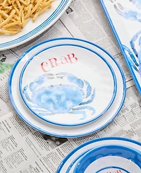 Certified International Beach House Crab Melamine 6-Pc. Salad Plates, Service For 6