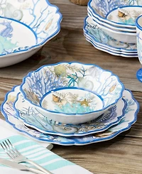 Certified International Blue Lagoon Melamine 12-Pc. Dinnerware Set, Service For 4