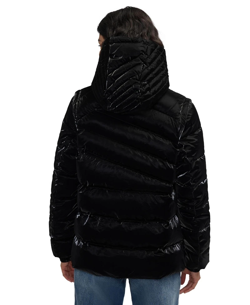 Scotch & Soda Women's Schyler Boxy Puffer with Fixed Hood