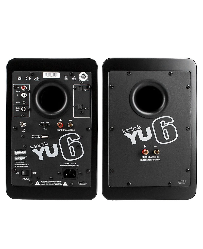 Kanto YU6 Powered Bookshelf Speakers with SE6 Elevated Desktop Speaker Stands