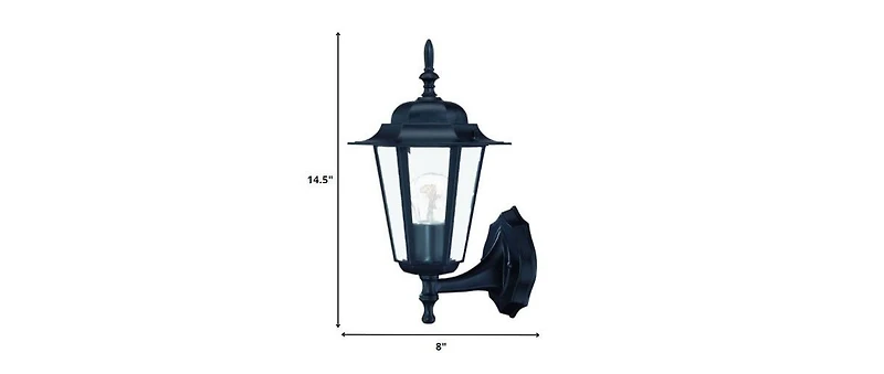 Matte Black Glass Lantern Wall Light