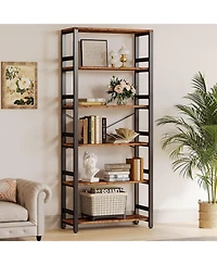 Bookshelf, 31.5in Wide Shelf 6 Tier Bookcase, 110lbs/shelf