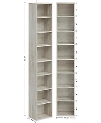 Tall Narrow Bookshelf 8 Tiers 71in Set of 2